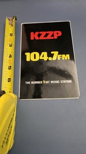 KZZP 104.7 FM Radio Station Advertising Sticker - Black Red Yellow White