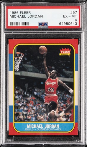 1986 FLEER #57 MICHAEL JORDAN ROOKIE RC PSA 6