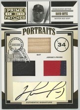 David Ortiz 2005 Donruss Portraits Prime Patches Triple Relic Auto Card 1/1 