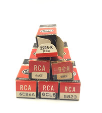 Lot of 6 RCA Vacuum Tube LED Night Light Radiotron 6CB6A, 6CL6, 5823, 6AG5, 6AL5
