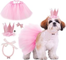 Dog Birthday Outfit Pink Tutu Dogs Birthday Party Supplies Dog Birthday Hat Neck