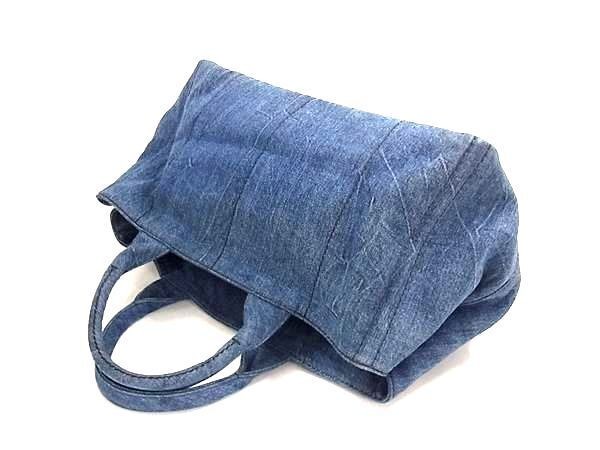 Prada Handbag Canapa Denim B1872B White Tag Triangle Logo Navy   from japan thumbnail 4