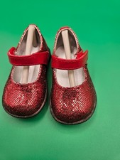 Girls Red Glitter Dress Shoes Toddler Mary Janes Party Holiday Soft Sole