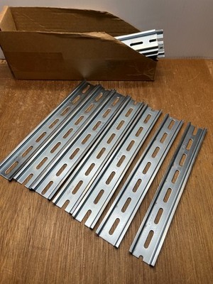 (Qty.7) Wago 10'' DIN Mounting Slotted Carrier Rail 35 X 7.5 MM Zinc Plated Steel