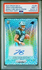 Jonathon Brooks Auto RC /25-PSA 9/10-2024 Panini Prizm Deca Mojo