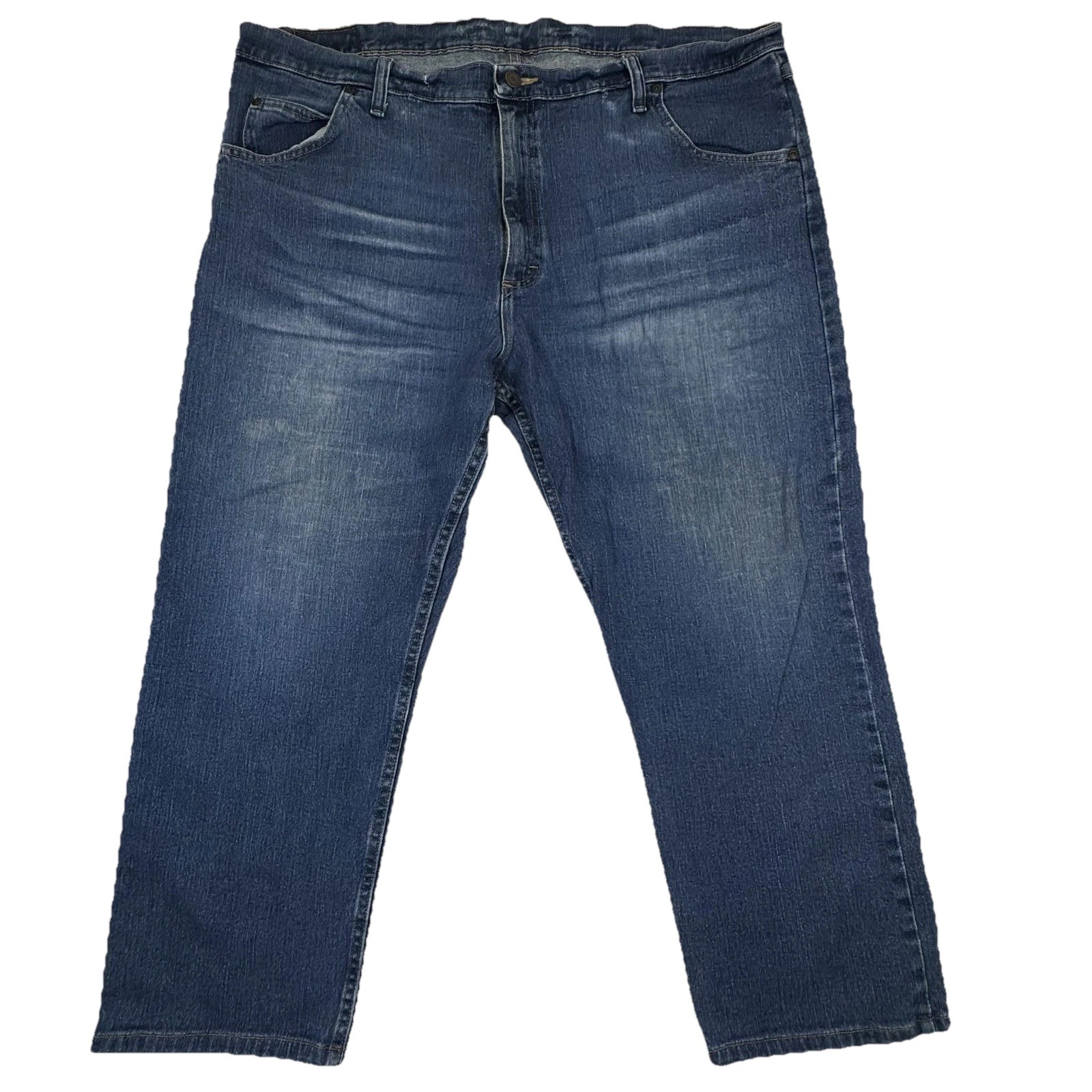 Mens 44x28 Blue Relaxed Fit Straight Leg Medium Wash Denim