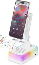 Wireless Induction Speaker with Phone Stand, RGB Light Phone Speaker 3000mAh