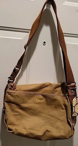Fossil Canvas Crossbody Messenger Bag and Excellent Used Condition