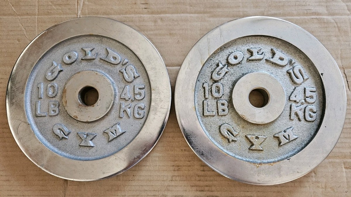 Paire De Poids Plats Gold's Gym - Fonte Chromée 10lb (20lb Total) - RARE
