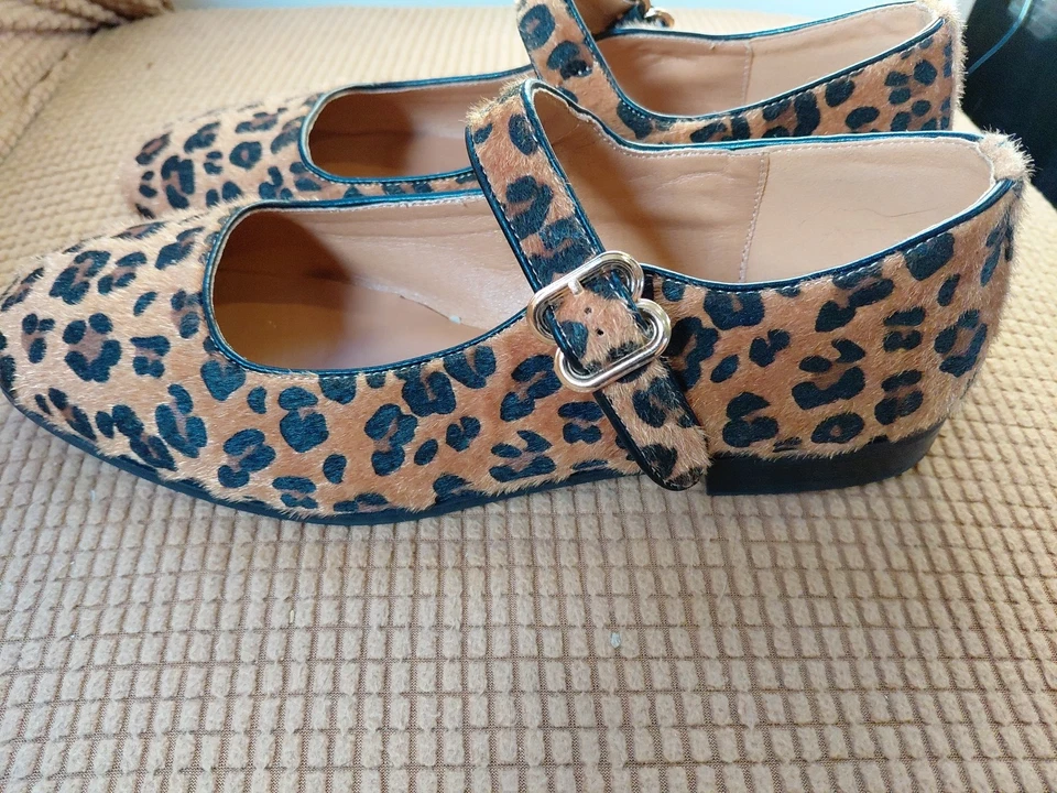 NEW SOLD OUT Style Leopard 🐆 Michaela Mary Jane Square Toe Buckle Flats 10 M - Image 3 of 4