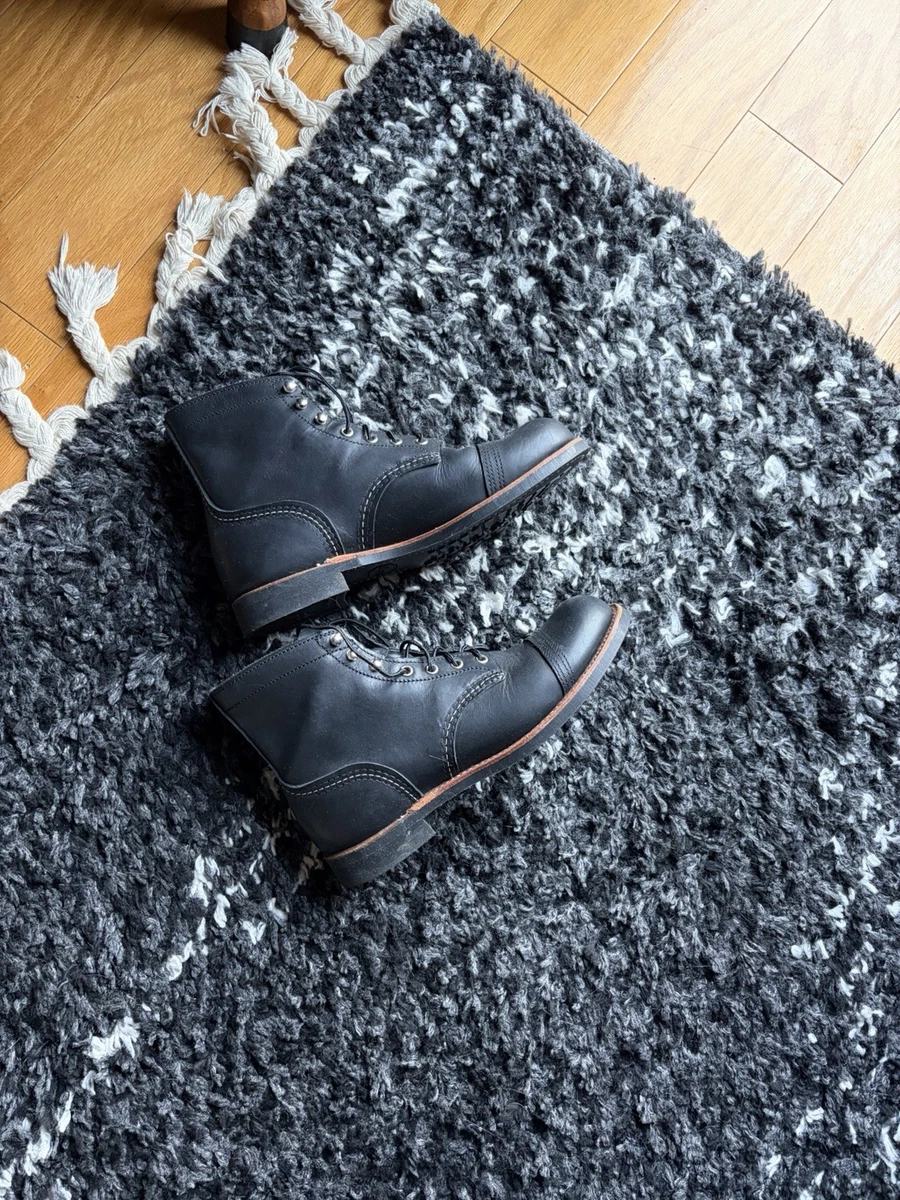 Red Wing Iron Ranger Leather Upper Black Boots for Men for  display picture 2