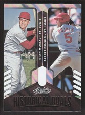 2022 Panini Absolute #HD-SA Albert Pujols / Stan Musial Historical Duals Lava