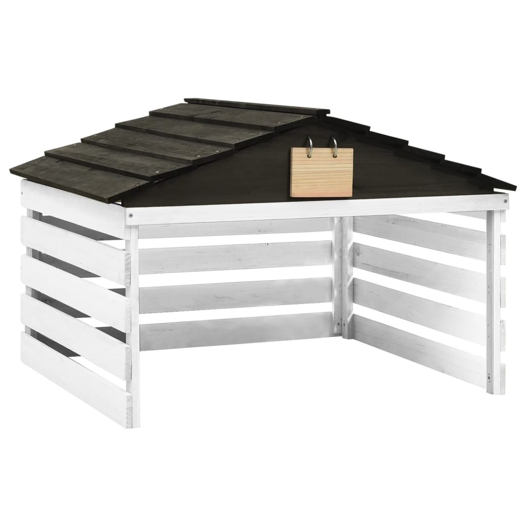 Casetta Tosaerba Robotizzato vidaXL Legno Abete 78x74x54cm Nero/Bianco