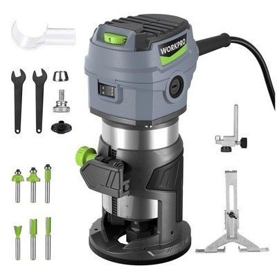 WORKPRO 6.5 Amp Corded Hand Trimmer Router Tool 6 Variable Speeds Wood Router