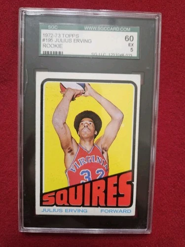 1972 Topps #195 Julius Erving RC Rookie SGC 5 VERY NICE FOR GRADE HOF Squires