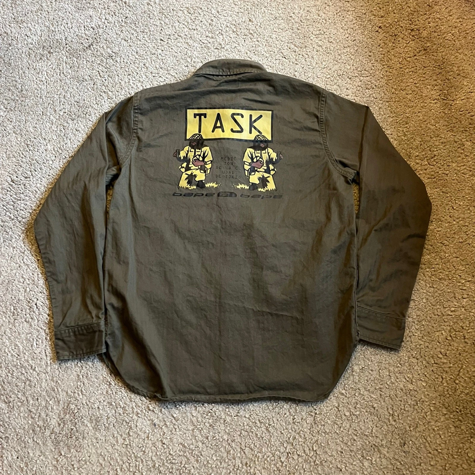 A BATHING APE (BAPE) Giacca con bottoni autentica Bape anni 2000 Task Force L