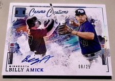 Panini Impeccable Canvas Creations Billy Amick Auto /25 Twins CCS-CB Holo RC 20…