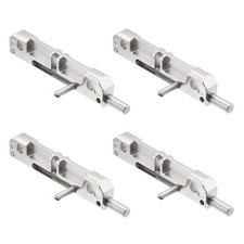 4 Pcs Left Spring-Loaded Gate Latch, Silver Barrel Bolt Latch, Zinc Alloy