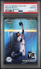 2021 Stadium Club Chrome #VR-21 Mookie Betts Virtual Reality Refractor PSA 10