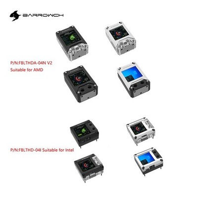 Barrowch AMD AM3/4/5 INTEL 1200/1700/115X CPU Block With HD Temperature Display