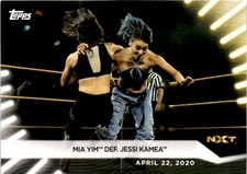 2021 Topps WWE Women's Division #8 Mia Yim def. Jessi Kamea Rainbow Foil