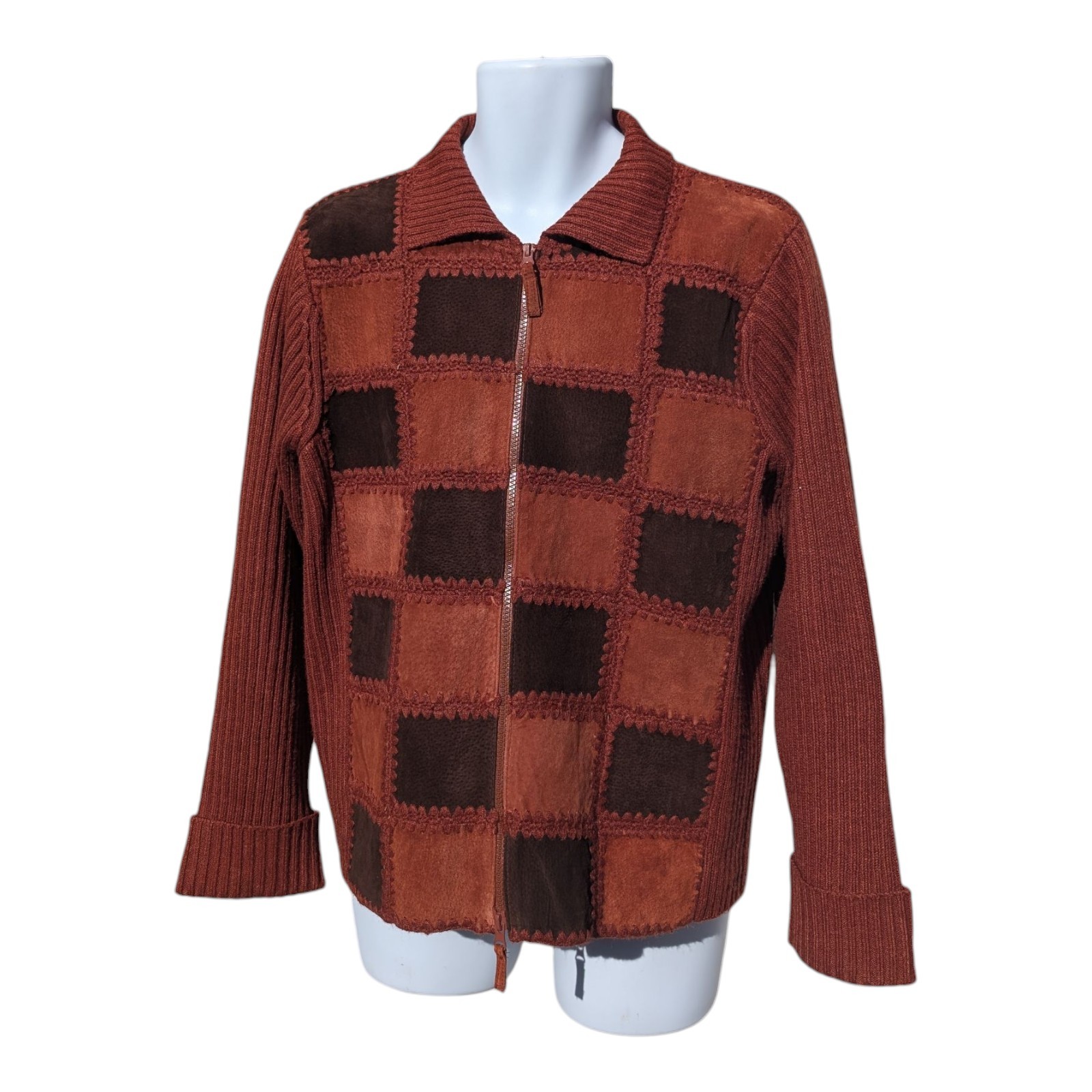 Vintage Designer Studio Patchwork Suede Leather K… - image 2