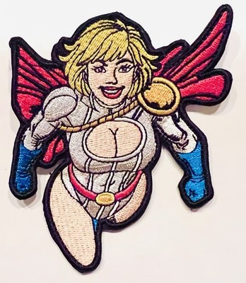 SUPERMAN embroidered POWER GIRL figure patch action Batman Supergirl super hero