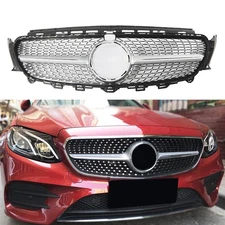 For Benz W213 E300 E400 16-2020 Diamond E43-style Front Grille Grill Aftermarket