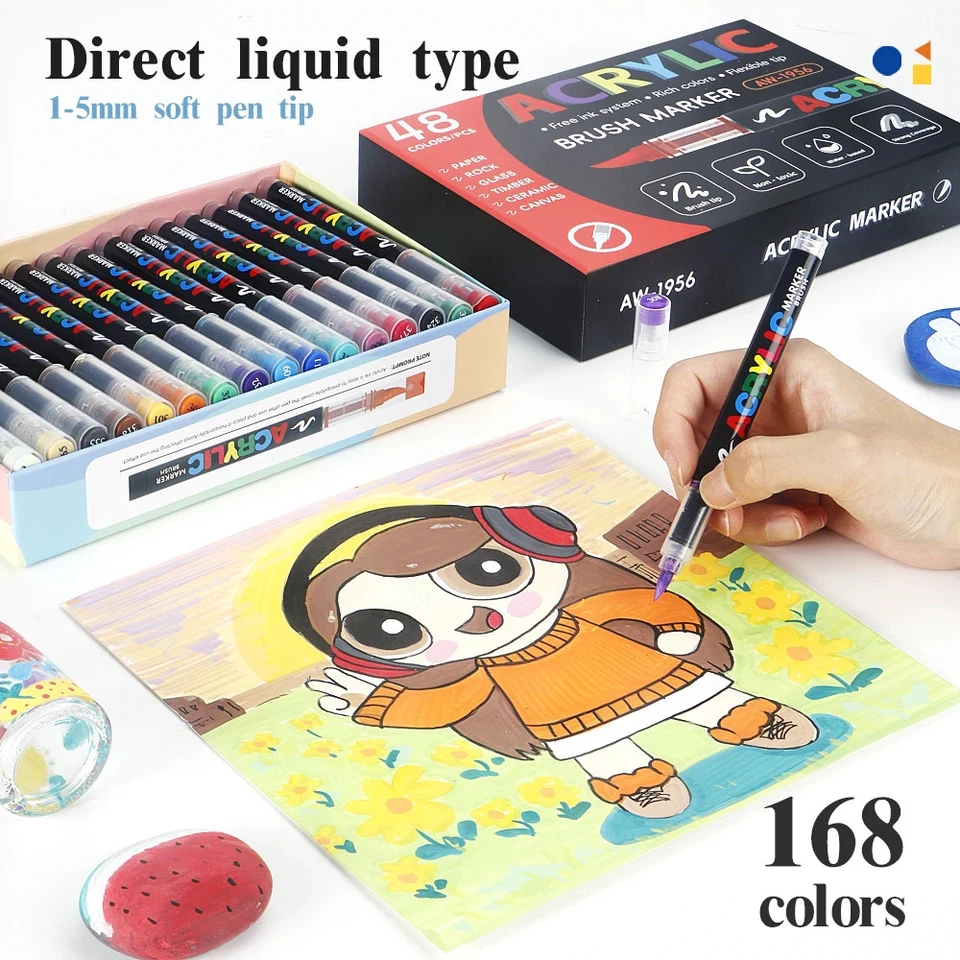 Acryl Marker Stifte Set 168 Farben Feine Spitze Für DIY Handwerk - Bild 4 von 4