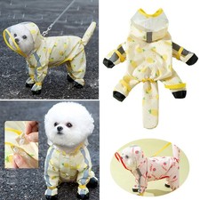 Yellow Pineapple Dog Raincoat Puppy Waterproof Clothes Reflective Pet Coat 