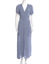 NWT Reformation Blue Button Detail Short Sleeve Maxi Dress coquette cottagecore