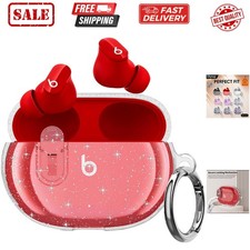 for Beats Studio Buds/Buds  Clear Case with Lock 2021/2023, Soft Bling Trans...
