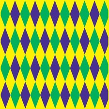 Mardi Gras Harlequin Backdrop of Size 4' x 30' - Beistle