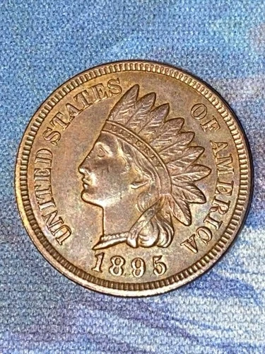 1895 Indian Head Cent Uncirculated Rainbow Toned