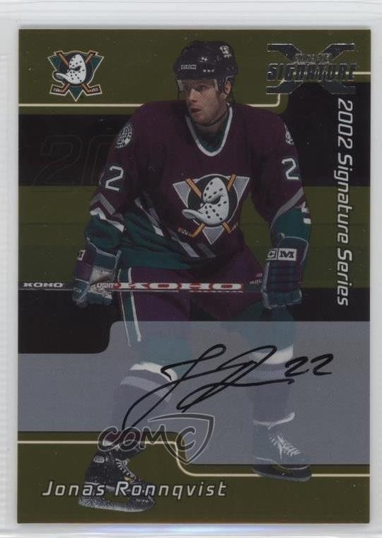 2002-03 ITG Be A Player Signature Series Gold Jonas Ronnqvist #052 Auto 2a8