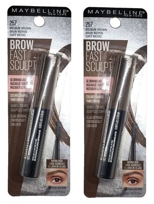 2 Pack Maybelline Brow Fast Sculpt Eyebrow Gel Mascara-257 Medium Brown