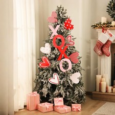 12 Pcs Valentine's Day Decorations Tree Picks Extra Large Red Pink White Hear...