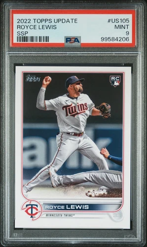 2022 TOPPS UPDATE SSP #US105 ROYCE LEWIS ROOKIE RC PSA 9