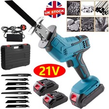2 Battery 21V Reciprocating Saw Cordless Hand Saw Electric Wood Metal Cutter
