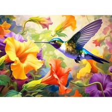 Flower Hummingbird 500 Piece Jigsaw Puzzle for Adults 20.5 x 15 Inch