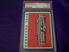 1964 TOPPS #343 WASHINGTON SENATORS TEAM PICTURE PSA 7