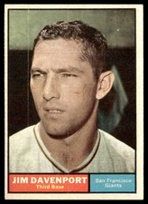 1961 Topps Baseball Jim Davenport San Francisco Giants #55 Card EX