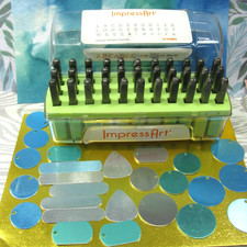 ImpressArt Aracadia UC Alphabet, 3MM 33 Piece METAL STAMPS  25 Blank Metal Tags