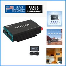Portable 1000W Off-Grid Inverter - 12V to 120V AC Power with Safety Features