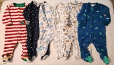 Baby Boys 3-6 Month Pajamas Sleep Wear Lot Of 6 Variety Of Brands Of PJ'S