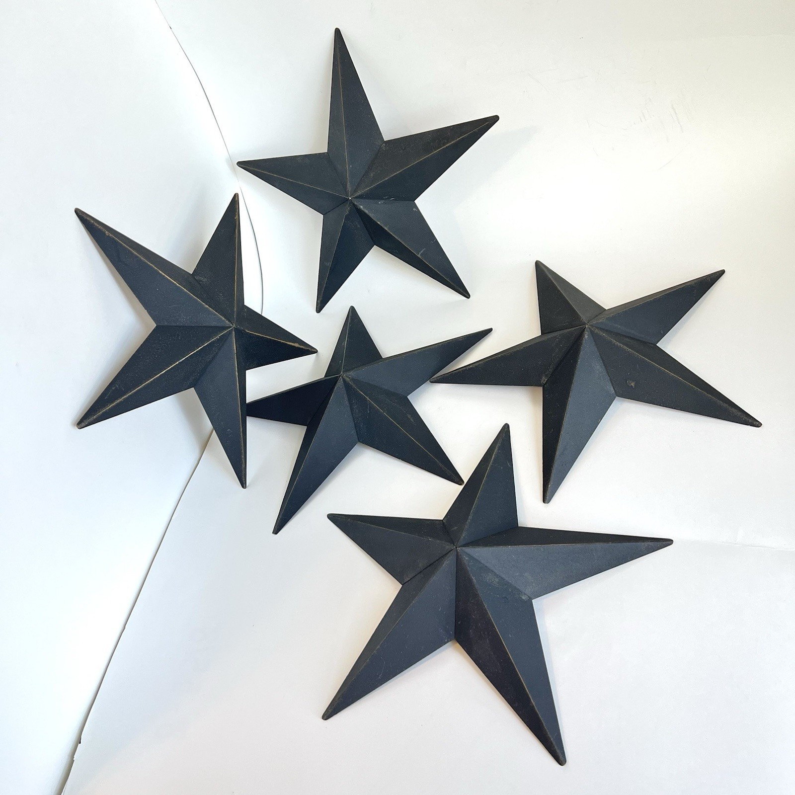 5 Metal Barn Star Wall Decor Texas Stars Art Rustic 12" Black Rust Color