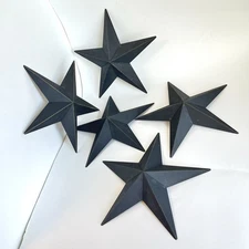 5 Metal Barn Star Wall Decor Texas Stars Art Rustic 12" Black Rust Color