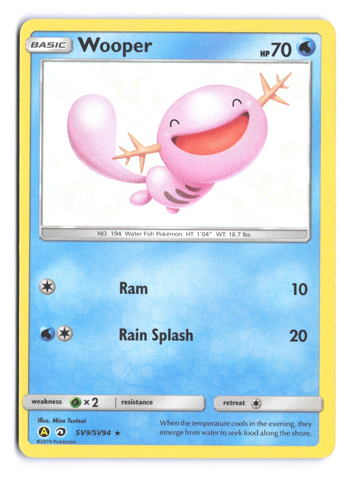 Pokemon Wooper Hidden Fates: Shiny Vault SV9/SV94 Holo