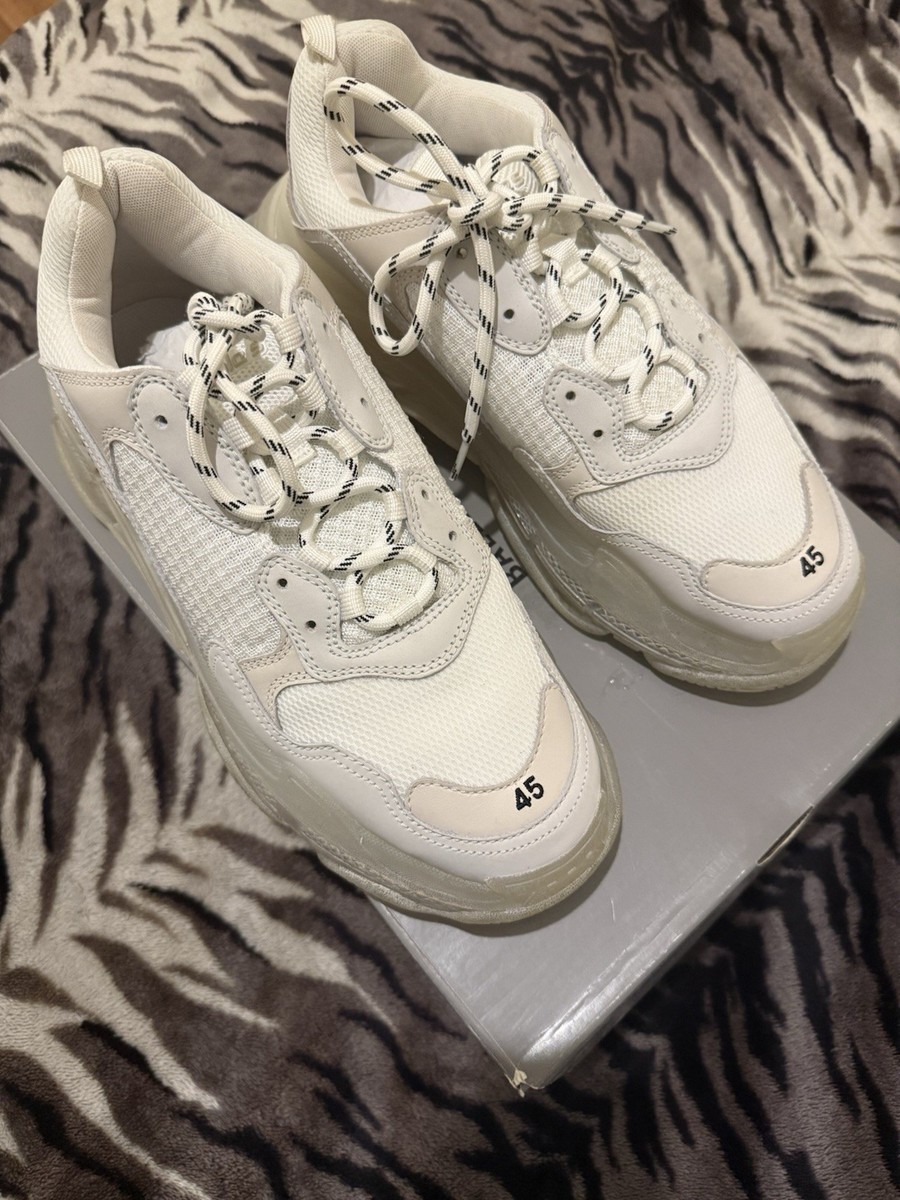 Mens Balenciaga Triple S Clear Sole Size UK 11 EU 45 White | eBay UK
