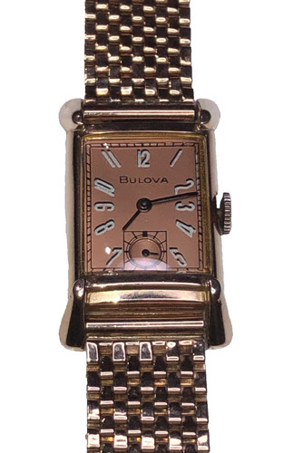 Bulova 14K Solid Yellow Gold Mens Vintage Manual Wind Swiss Watch With Bracelet